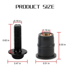 LKAHG 10PCS Motorcycle Windshield Bolts Screws Kit, M5 15mm Aluminum Alloy Motorbike Windscreen Body Mounting Nut Set, Auto Fairing Fastener Accessories, Universal for Motor Bicycles (Black)