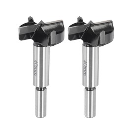 HARFINGTON 2pcs Forstner Drill Bit 40mm (1-9/16") K30/C1 Tungsten Carbide Tip Triangle Shank Wood Forstner Bit Opener Cutter for Hinge Hole Drilling Woodworking