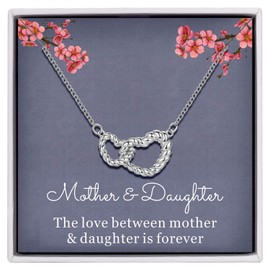 AM ANNIS MUNN Gifts For Mom From Daughter 925 Sterling Silver Heart Necklaces for Women Mother Daughter Necklace Mothers Day Gifts for Women from Son Daughter Chain Necklace