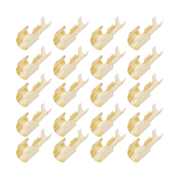 Micro Traders 50pcs 6x30mm Glass Fuse Holder Clips Connectors Brass