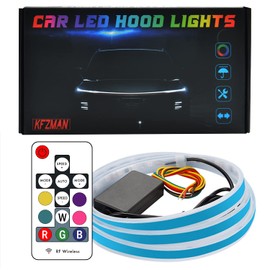 2023 70Inch Dynamic Car Led Hood Lights with Turn Signal and Dual Flash, KFZMAN 12V RGB Car Hood Lights Strip with Remote, Hoodbeam Lights Kit for Cars, SUV, Truck, Off-Roading Vehicles