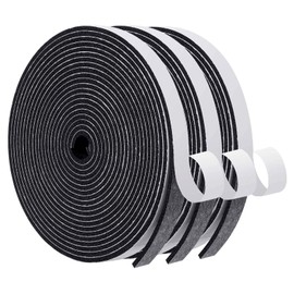 MAGZO Neoprene Door Weather Stripping, 1/2 Inch W X 1/8 Inch T Window Door Seal Strip Soundproof, Total Length 50 Feet (16.5ft x 3 Rolls), Black