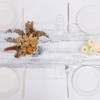 6PCS Silver Table Runner 10Ft Sheer Chiffon Fabric Cheesecloth Sequin