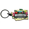 Westmon Works Washington Keychain Souvenir with State Map and Flag