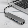 Lightweight Gray Metal 6 In-1 USB C to Type C