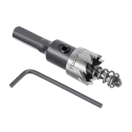 Kozelo 1pcs Hole Saw - [17mm] HSS (High Speed Steel) Drill Bit Hole Cutter for Stainless Steel Aluminum Metal Wood Plastic Use, Triangular Shank