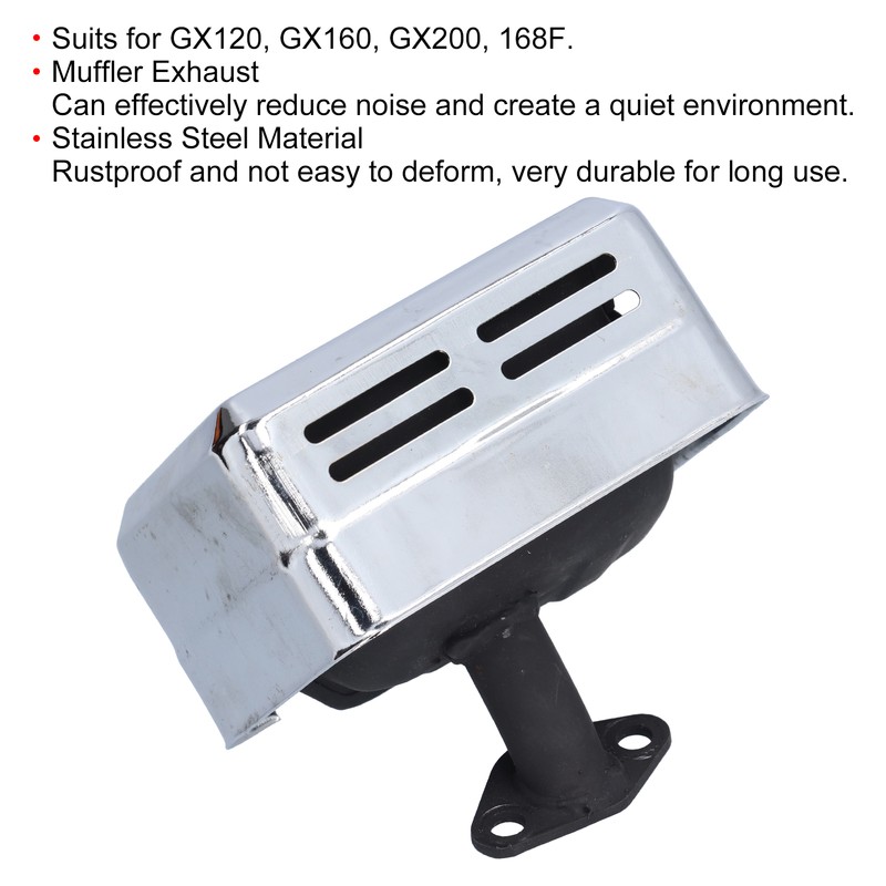 Muffler Exhaust Assembly Fit Metal Silencer Accessory Set Kit with