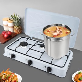 LyeXD 3-Burner Propane Camping Stove, Propane Camp Stove with Shield & Pressure-reducing Valve Portable Camp Grill, 3 Burner Gas Cooktop Outdoor Camping Burner LPG for Camping, RV, Apartment