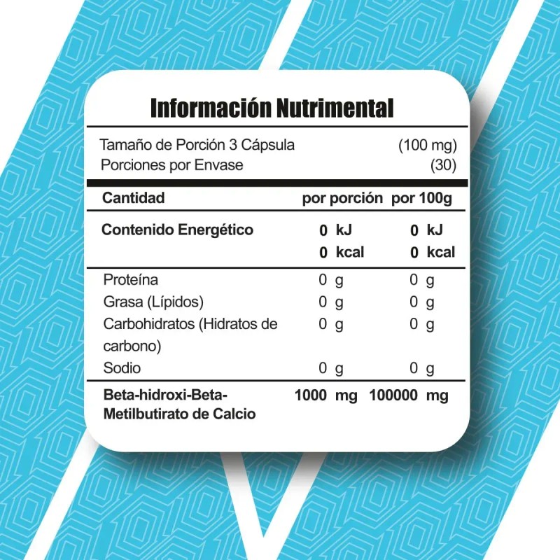 Suplemento Hmb Meta Nutrition Capsulas Srvicios Sabor