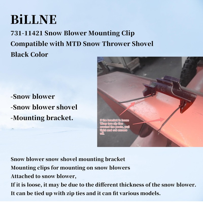 BiLLNE 731-11421 Snow Blower Mounting Clip - Compatible with MTD