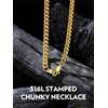 Bandmax 14K Gold Plated Cuban Link Chain Choker for Men