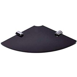 BSM Marketing 200mm Corner Shelf with Corner Notch: Phone, Speaker, Webcam, Thermostat, Baby Monitor (Black)