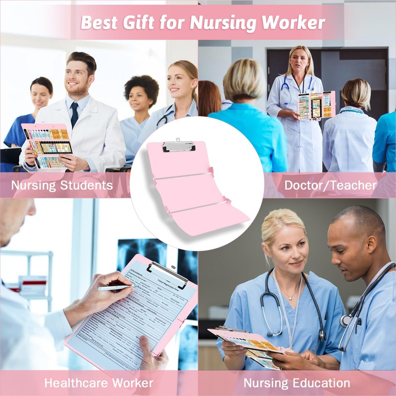 Nursing Clipboard Foldable Clipboard Medical: Edition Cheat Sheets Aluminum 3