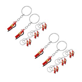 LUOZZY 16 pcs Mini Fire Extinguisher Keychain Alloy Tiny Fire Extinguishers Keyrings Pendents Fireman Presents for DIY Crafts Bags Purse Car Key Accessories - Red