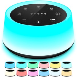 ColorsNoise Sound Machine and White Noise Machine with 30 Soothing Sounds with 12 Colors Baby Night Light with Memory Function (Black)