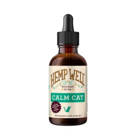 Hemp Well Calm Oil for Cats - Aids in Stress Relief and Behavioral Issues, Relieves Anxiety, Calms and Relaxes Your Pet, Organically Sourced - 2 Ounces