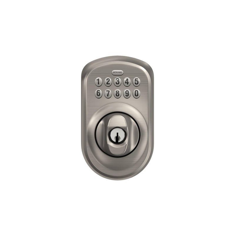 Schlage BE365 PLY 619 Plymouth Keypad Deadbolt, Electronic Keyless Entry