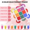 Nail Pigment Powder Palette, 9 Colors Gradient Solid Pigment Powder