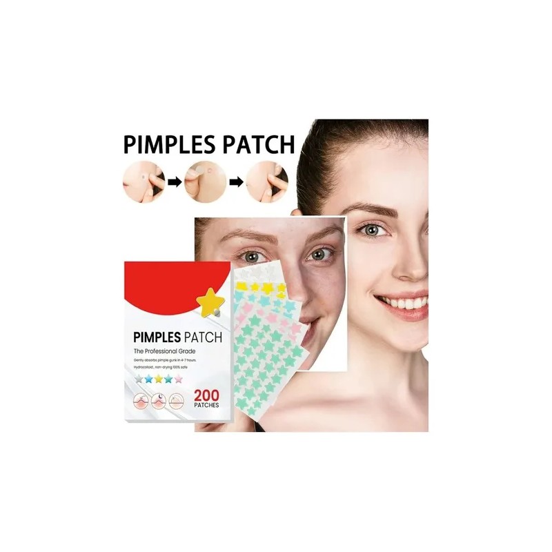 200 Parches Pegatinas Acn Estrellas Colores Pimple Patch Normal Danoche