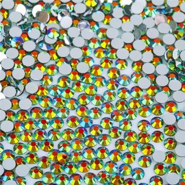 3000 Pieces SS12 3mm Flatback AB Rhinestones Clear Glass Round Gems Crystals for Nail Art DIY Crafts Clothes Shoes Bags （Dark Red）