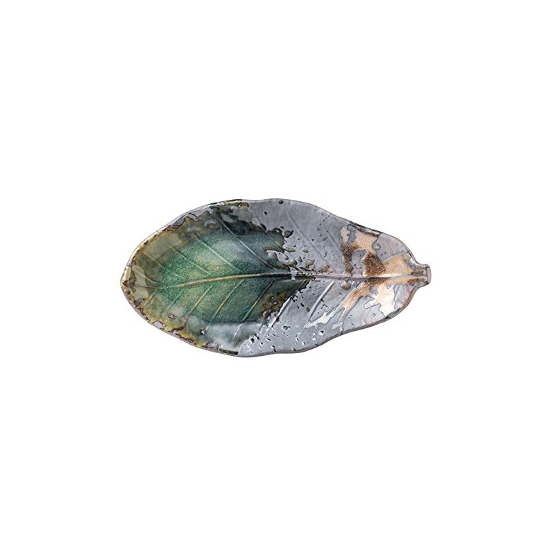 Banko Ware 16052 Iga Kinsai Park Leaf Long Plate for