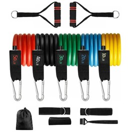1 Set X 13Pc Yoga Resistance Band Home Workout Set with Handles One Size Multicoloured
