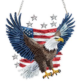 SENQAO Eagle Diamond Art Hanging Kit for Adult, Special Shaped Rhinestone, DIY Acrylic 5D Diamond Art Painting Window Pendants Home Garden Wall Hanging Kits Hanging Ornament