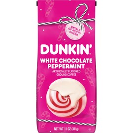 Dunkin’ White Chocolate Peppermint Artificially Flavored Ground Coffee, 11 oz. Bag