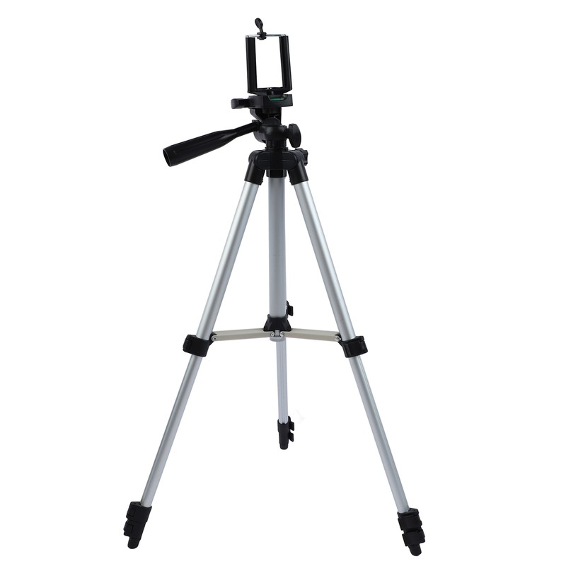 Camera Tripod with Mobile Phone Holder Portable Extendable Travel Camera