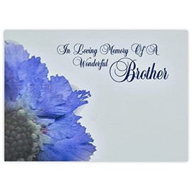 celloexpress In Loving Memory Brother (Pincushion) Flower Message Cards - 90mm x 125mm - Bereavement Florist Card Sympathy Condolences Notes (Pack of 6)