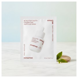 Innisfree Black Tea Youth Enhancing Ampoule Mask 1 sheet (new type) 2 pieces I agree to the use of personal information / 이니스프리 블랙티 유스 인핸싱 앰플 마스크 1매(신형) 2개 개인정보 활용에 동의합니다