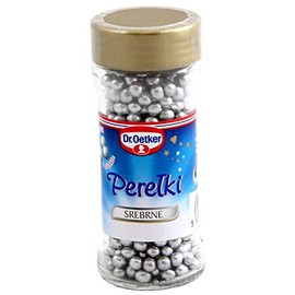 Dr.Oetker edible shiny SILVER Pearls cookie/muffin/cake pop deccoration 2 CANS (2 x 42g)