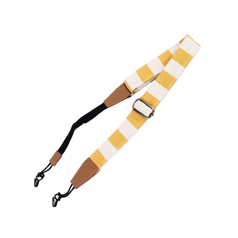 Ukulele Strap Cotton Adjustable Grid Pattern Hole Free Installation Belt