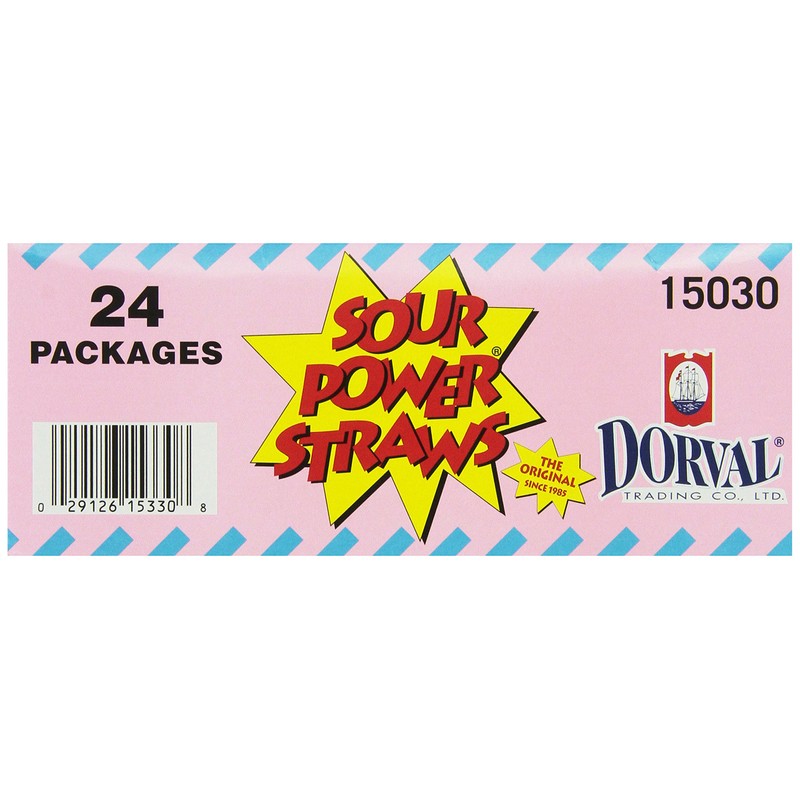 Sour Power Candy Straws Cotton Candy 1.75 oz (Pack of
