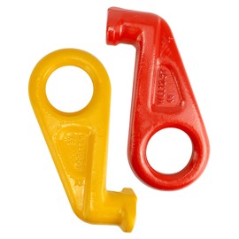 QWORK Shipping Container Lifting Hooks, 2 Pack 12.7 T Left & Right 45 Degree Alloy Steel Container Hook Lifting Lug for Shipping, Cargo, Storage, Moving, Yellow
