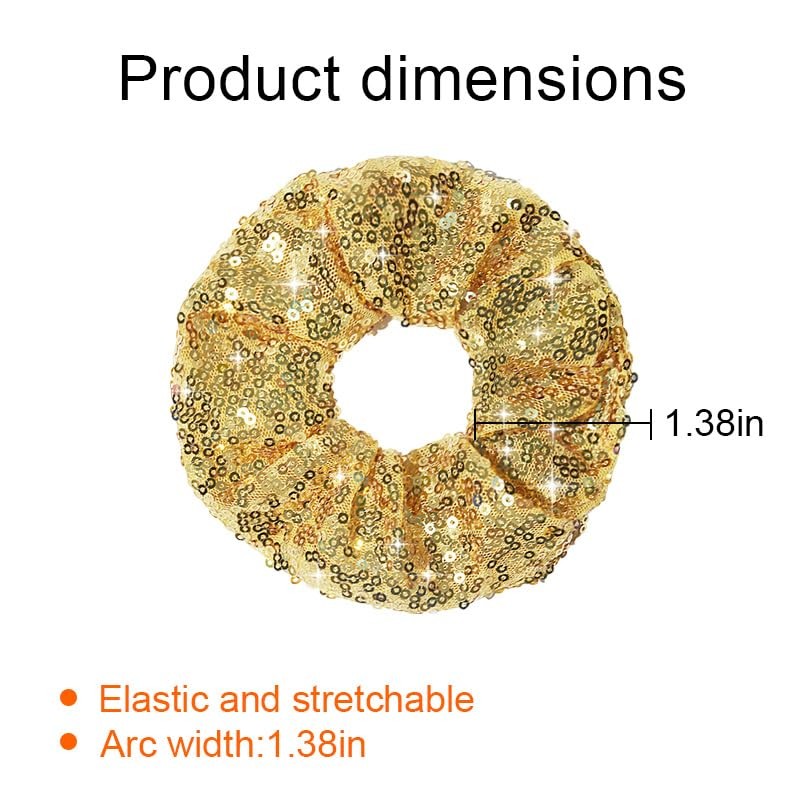 Cheer Gold Rhinestone Hair Accessories for Ponytail Holders Elastics Braids