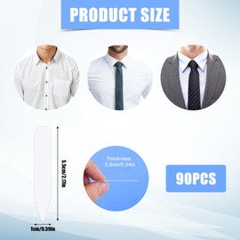 Gosknor 90pcs Dress Shirt Inserts, Plastic Shirt Stiffeners Invisible Polo Inserts Bendable Shirt Support Men's Stays for Dress Shirts