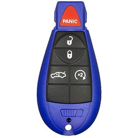 1 New Blue Keyless Entry Remote Start 4 Buttons Car Key Fob Fobik M3N5WY783X, IYZ-C01C For 300 Challenger Charger Durango Jeep Grand Cherokee