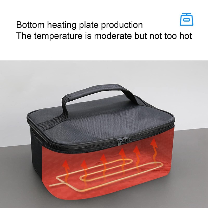 Fdit 12V Portable Car Microwave Oven Reheats in Minutes, Temperature