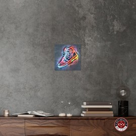 Notoriart Colorful Light Up Neon Sneaker Gallery Wrapped Sneaker 1 Piece Canvas Wall Art, 12" x 12", Gallery Wrapped