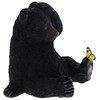 Top Brass Whimsical Sitting Black Bear and Butterfly Figurine -