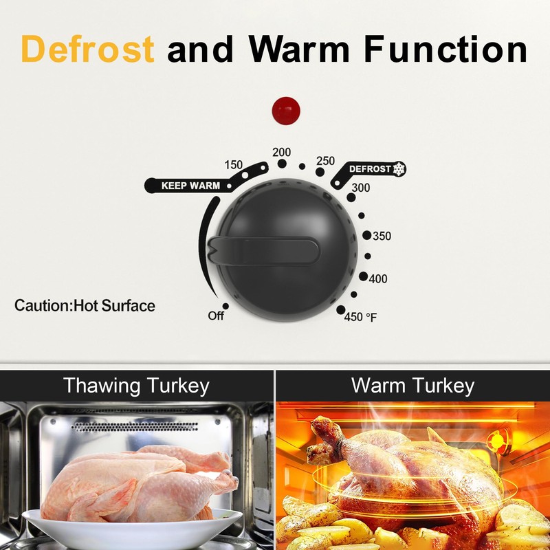 RoyalCraft 24-Quart Electric Roaster Oven with Visible Self-Basting Lid, Turkey