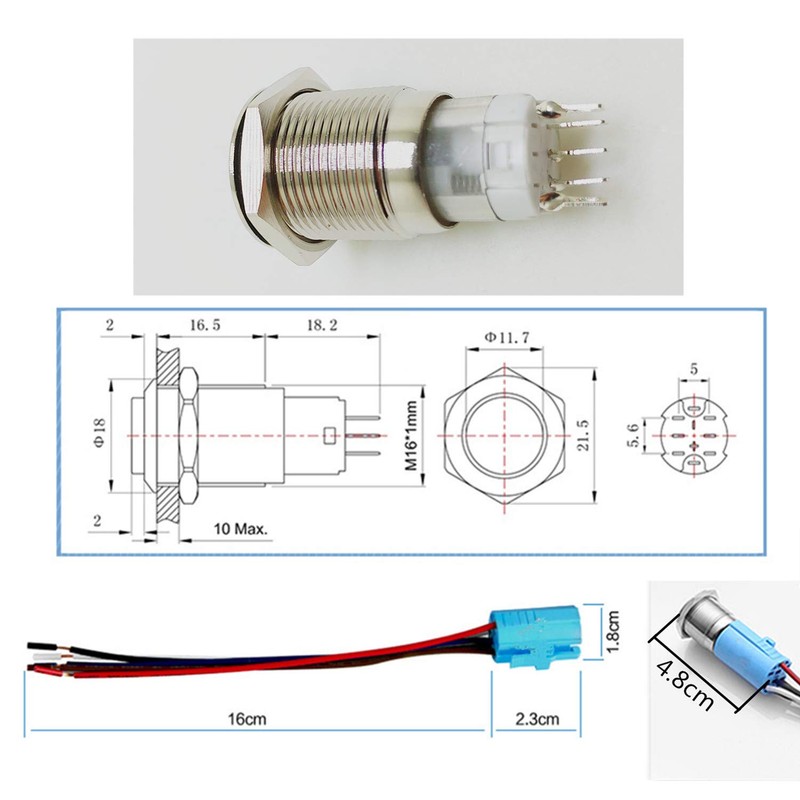 Viping Push Button Switch Car Horn Button Switch momentary Switch