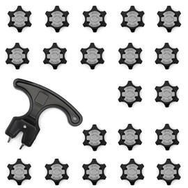 Golf Shoe Spike Replacement 20 Pieces for Shoe with Single-buckle Interface, with Installation Wrench