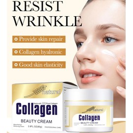 EHIOG 80 g Gesichtscreme mit Kollagen, Anti-Falten Pflegecreme mit humanidentischem Kollagen, Feuchtigkeitscreme zur Hautstraffung, Glättet Linien & fördert Elastizität, Anti-Aging Tagespflege