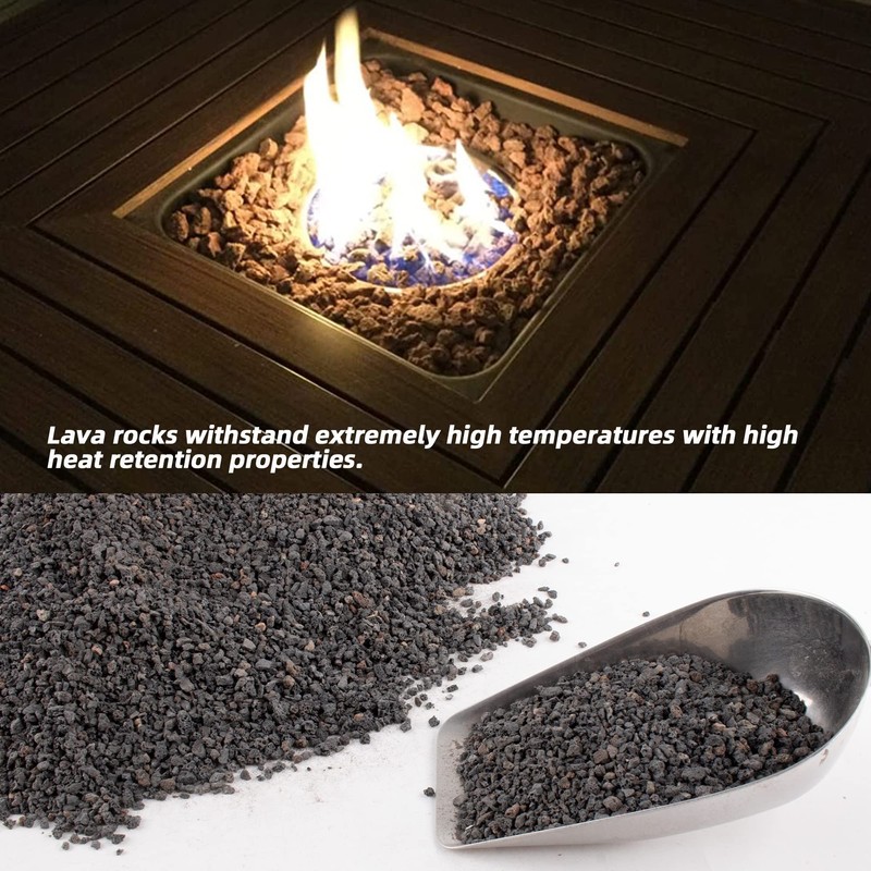 7lb Black Lava Rock for Plant, 1/8-1/4 inch Horticultural Volcanic