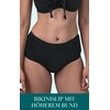 Vivisence 3002 Women's Bikini Briefs Swimwear Patternless Gathered High Waist