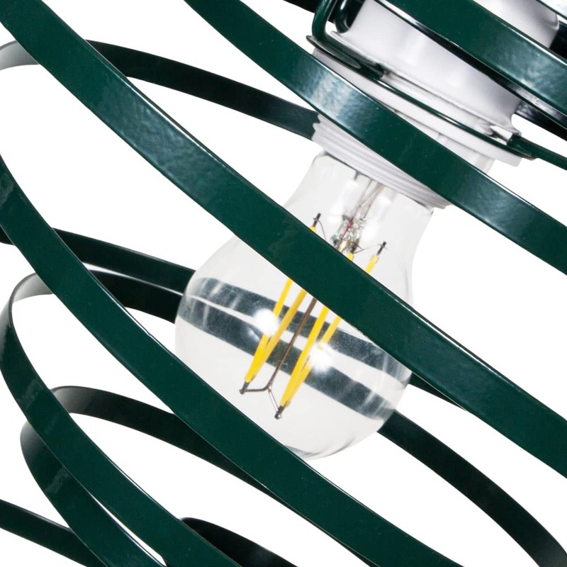 Modern Designer Dark Forest Green Gloss Metal Double Ribbon Spiral
