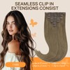 DOORES Seamless Clip in Hair Extensions Real Human Hair, Medium