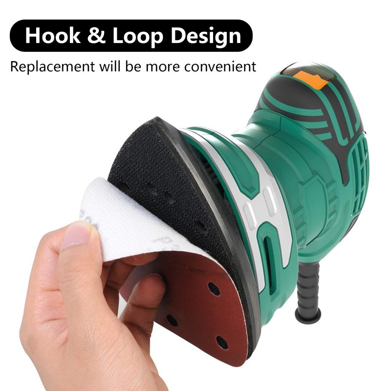 Mouse Sanding Sheets, Triangle Sanding Pads, Hook and Loop Mouse